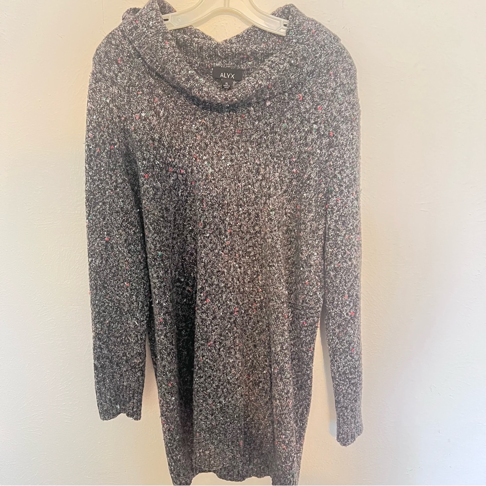Alyx Women's Speckled Gray Cowl Neck Sweater